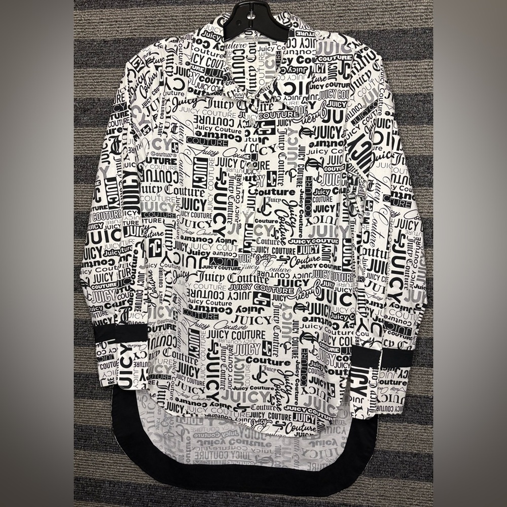 Juicy Couture White Logo-Print Long Sleeve Top